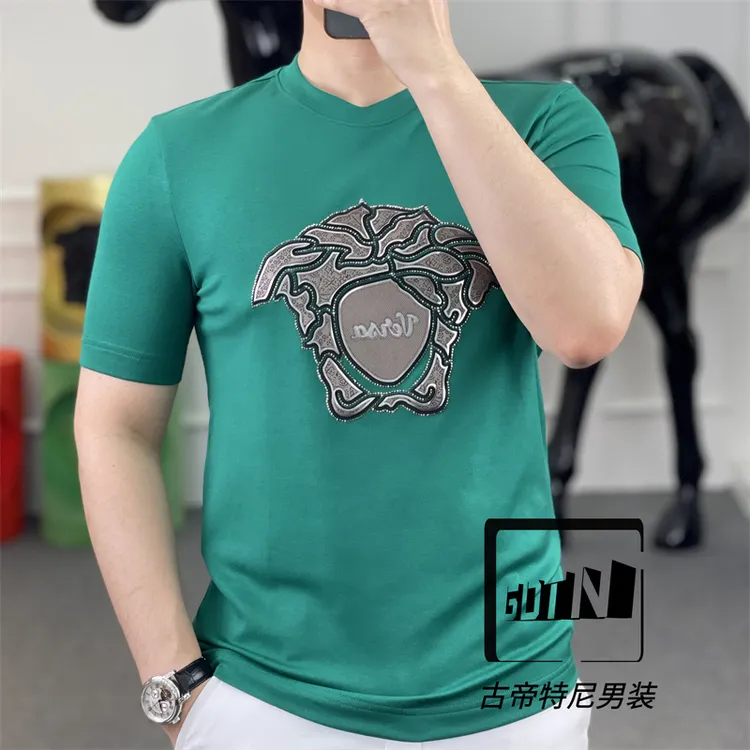 古帝特尼秋冬新款男士潮流韩版个性短袖T恤百搭莫代尔圆领Z+1105