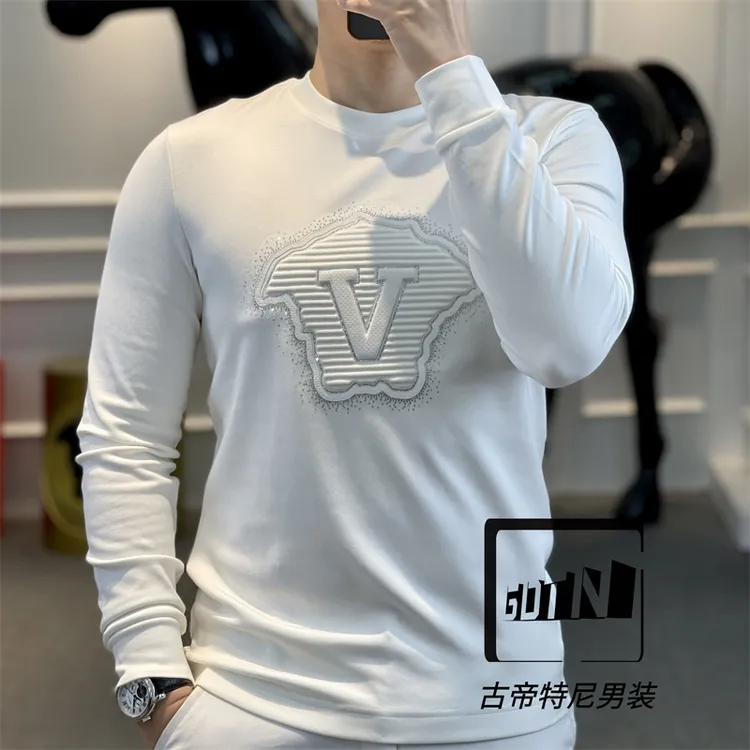 <古帝特尼>秋冬新款男士潮流欧货时尚百搭莫代尔圆领T恤Z+2057