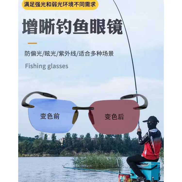 钓鱼增晰偏光眼镜变色