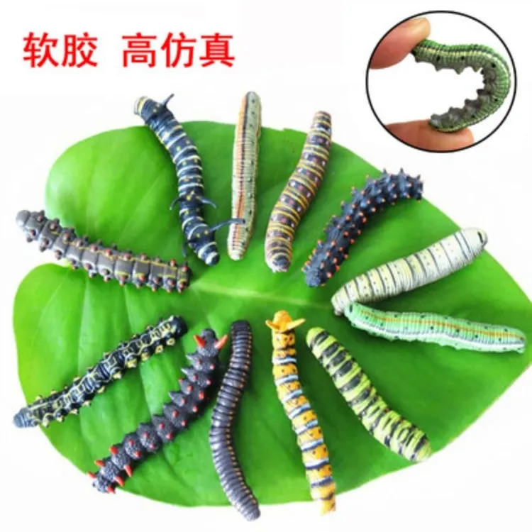 仿真软胶小毛毛虫蚕虫菜青虫吓人整蛊昆虫动物模型玩具道具儿童节