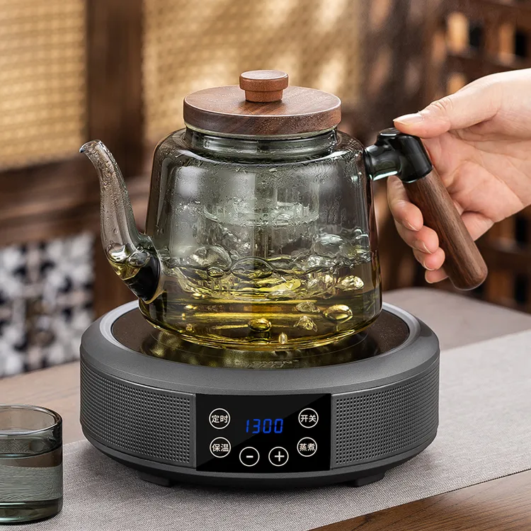 煮茶壶玻璃加厚耐热蒸煮一体大容量煮茶器保温煮茶炉家用茶具套装