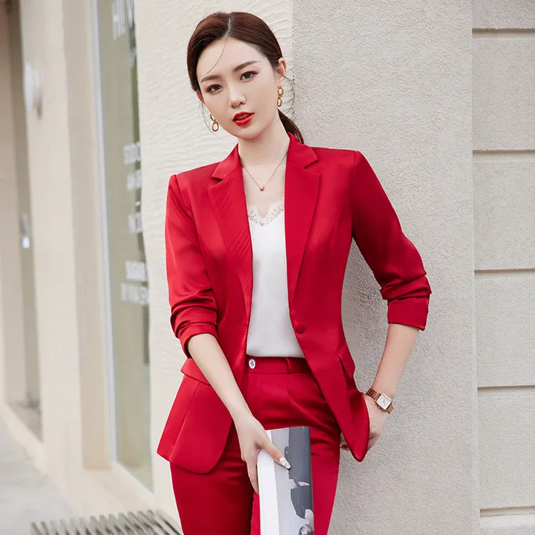 商务西装套装春秋新款小西装职业装气质女神范工作服西服外套显瘦