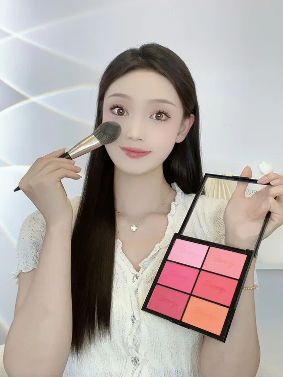 黛樱美DIENMY六色腮红（粉嫩原杏）多功能初学者便携细腻气色修饰