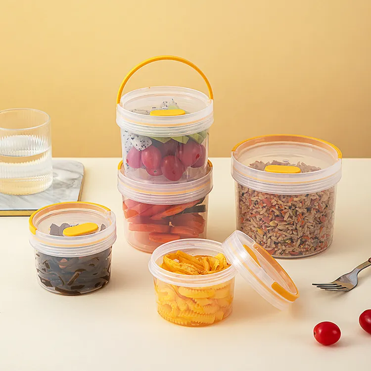 圆形密封带盖汤碗可微波炉加热饭盒上班族学生便携水果便当盒餐盒