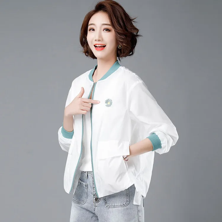 外贸刺绣防晒衣女2025年新款春夏装韩版宽松洋气上衣服薄百搭外套