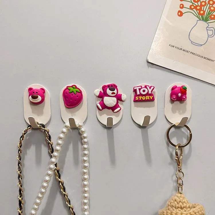 免打孔浴巾挂钩门后挂钩门上挂衣架可爱卡通创意钥匙包包挂钩收纳
