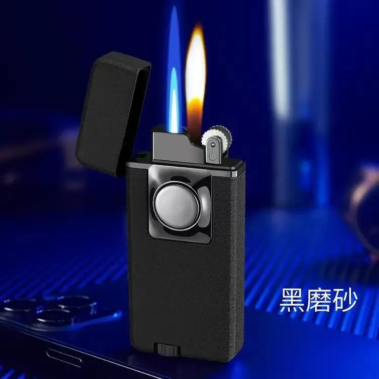 新潮流个性双火砂轮直冲明火定制打火机送礼男友