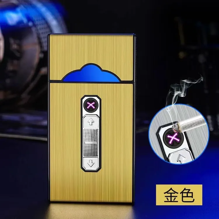新潮流防压粗细便携防潮压充电双电弧打火机 定制送男友礼品