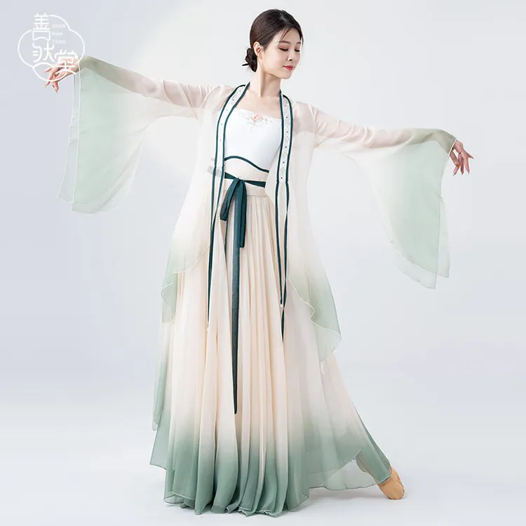 善然堂古典舞蹈服女飘逸外披古风长款纱衣仙气中国舞演出服练功服