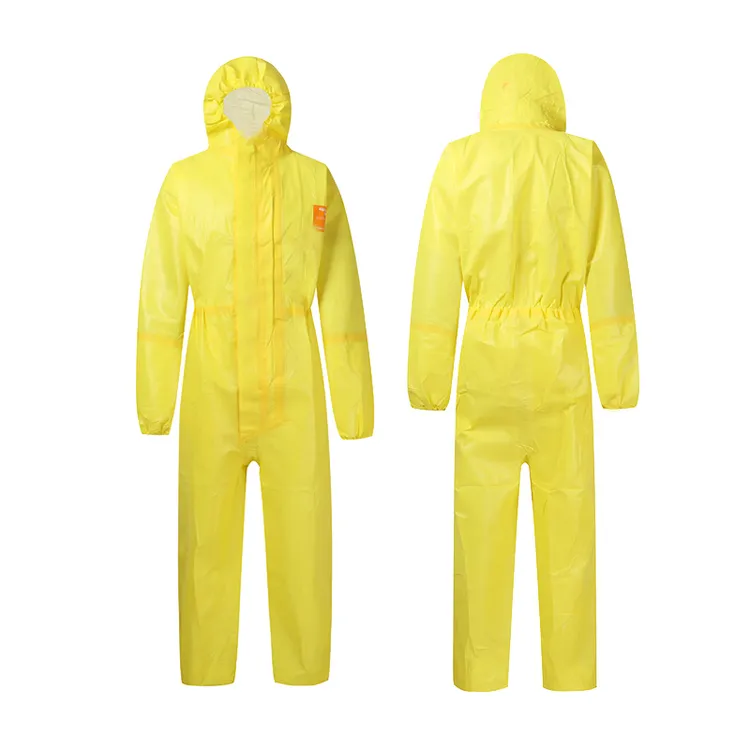 ansellMC3000-111标准款黄色防化耐酸碱连体限次性防护服