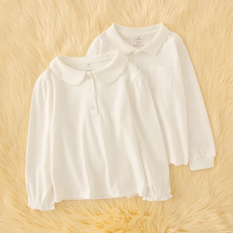 A类纯棉儿童Polo衫男童女童打底衫立领大童春秋款翻领宝宝T恤薄款