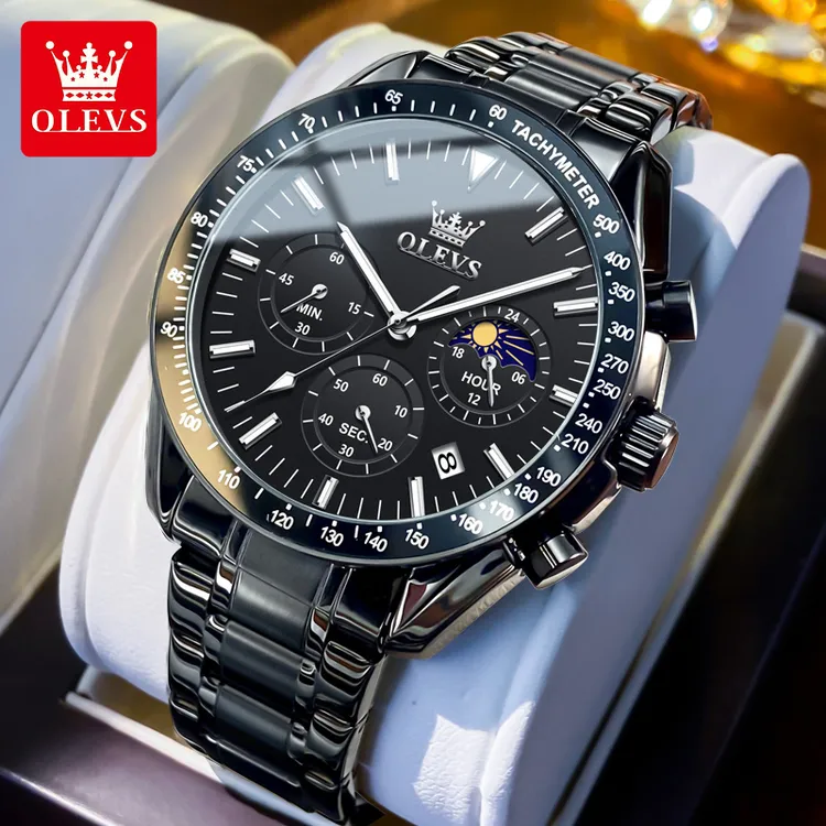 欧利时手表男士男款式时尚防水多功能潮流经典帅气黑武士百搭腕表