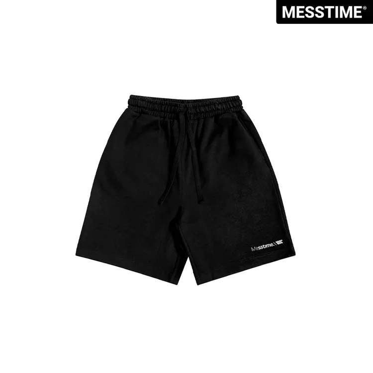 「MESSTIME」纯色短裤3M反光LOGO男夏季运动裤直筒宽松