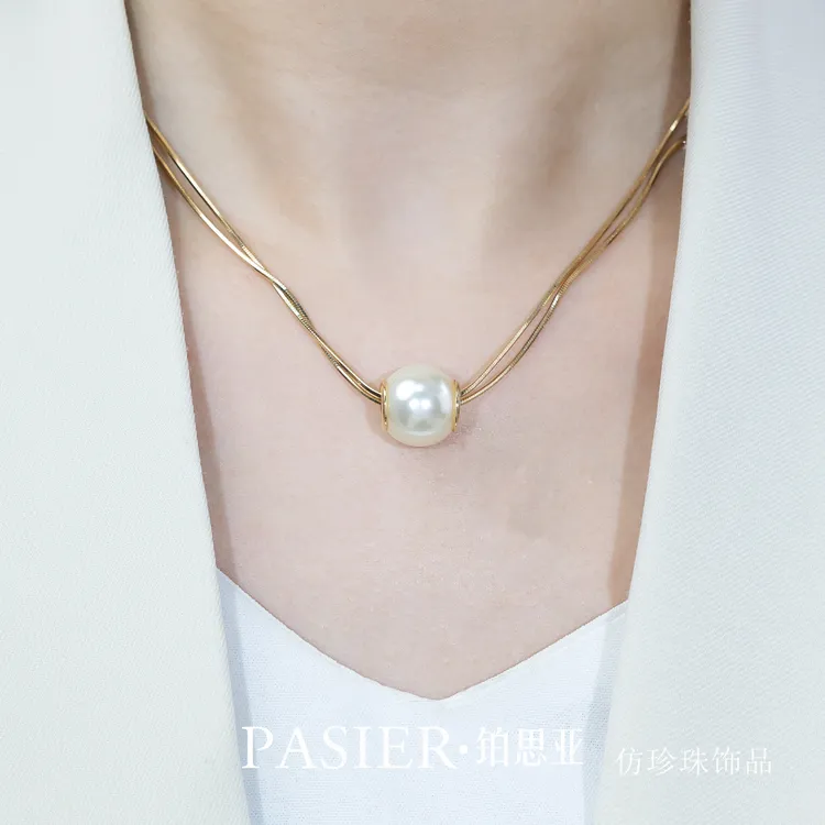 合金亚克力项链 铂思亚  合金 仿珍珠 亚克力 [王妃]项链 BD3952