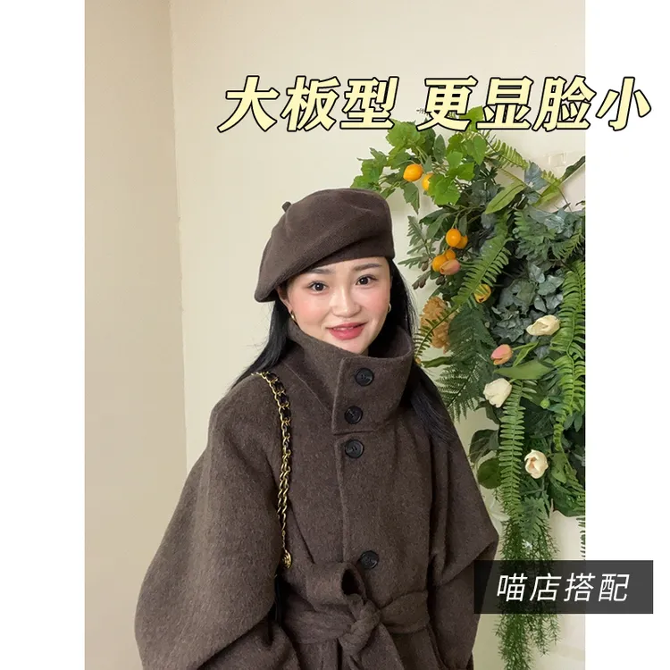 大头女孩闭眼入！宽松弹力针织贝雷帽女百搭造型画家帽