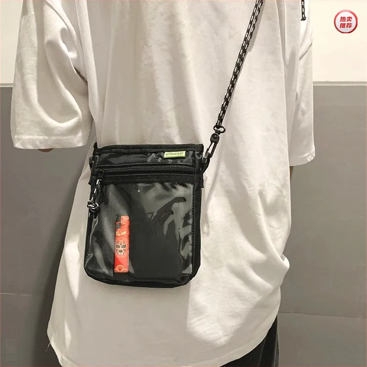 透明斜挎包男潮牌个性休闲街头单肩手机收纳包痛包化妆包2024新款