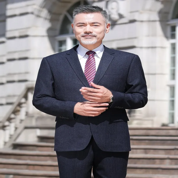 珩道爸爸装大码职业装宽松中年休闲商务正装男士西装套装中老年