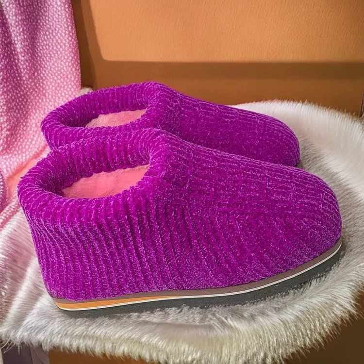 【光泽绒高帮棉靴】纯手工光泽绒编织棉鞋保暖加绒加厚手工棉拖鞋