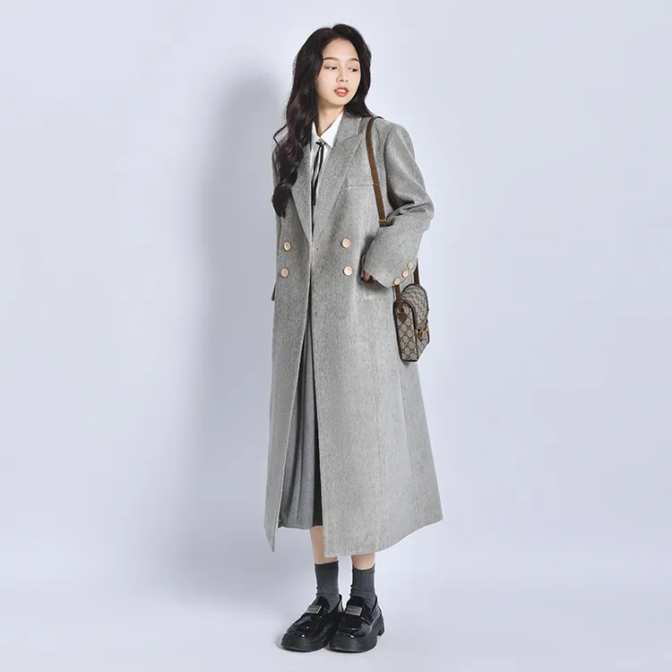 西装外套女中长款春秋季新款气质时尚复古宽松高级感正肩西服大衣