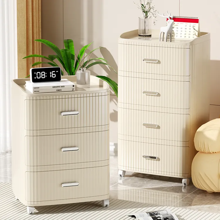 抽屉式收纳柜五斗柜塑料柜子储物柜置物客厅家用简易床头零食加厚