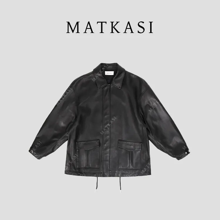 MATKASI 重工老钱范儿宽松质感百搭绵羊皮皮衣