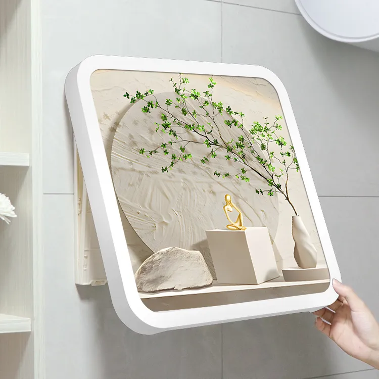 浴室壁画收纳箱免打孔卫生间收纳柜洗澡放衣服神器折叠壁挂置物架