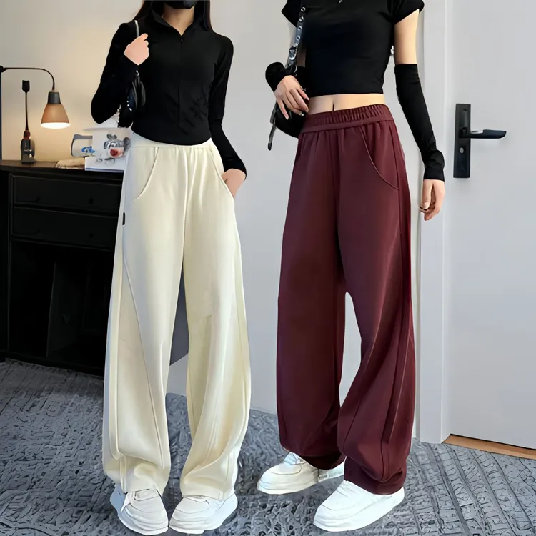 韩版休闲潮牌窄版阔腿裤女开春这样穿宽松显瘦拖地香蕉裤直筒长裤