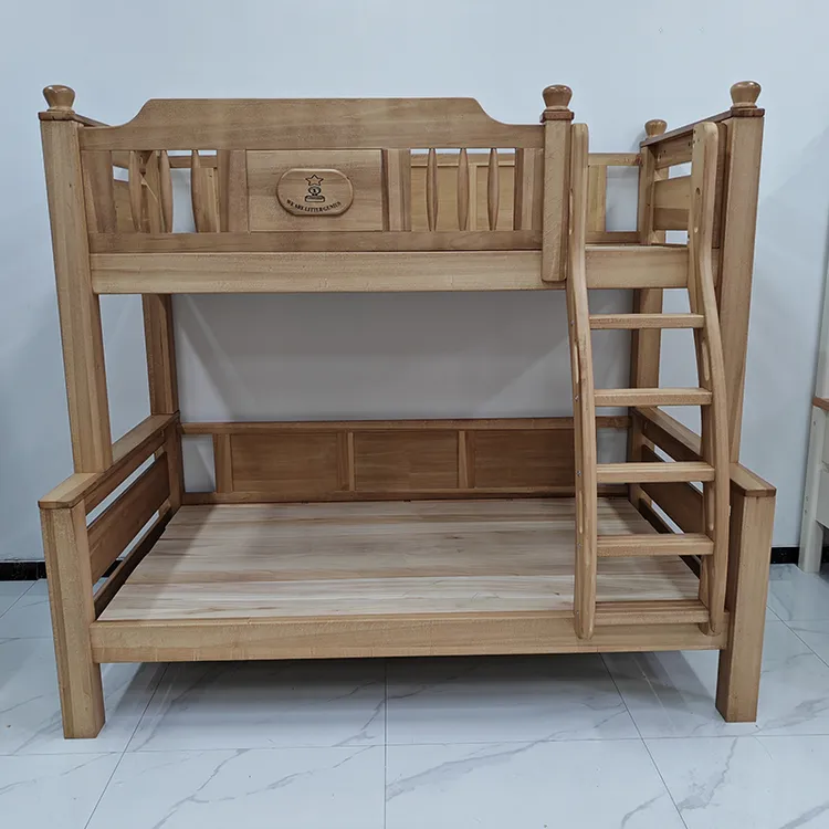 全实木儿童双层床简约高低床交错式子母床美式上下铺儿童房两层床