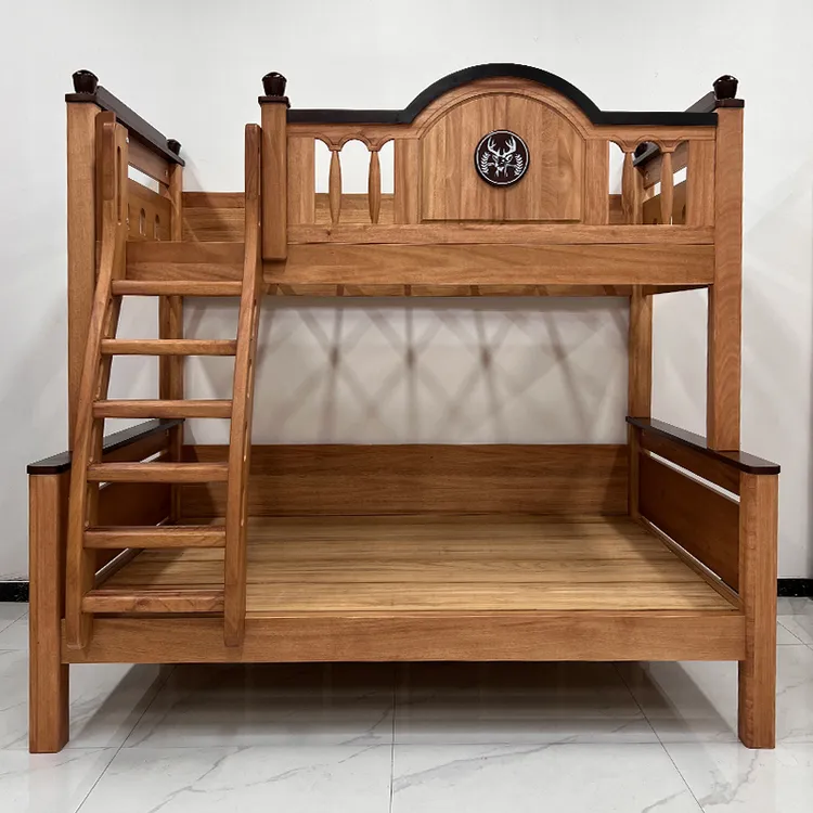 上下床铺双层床红檀木高低床北欧全实木两层床高低床子母床儿童床