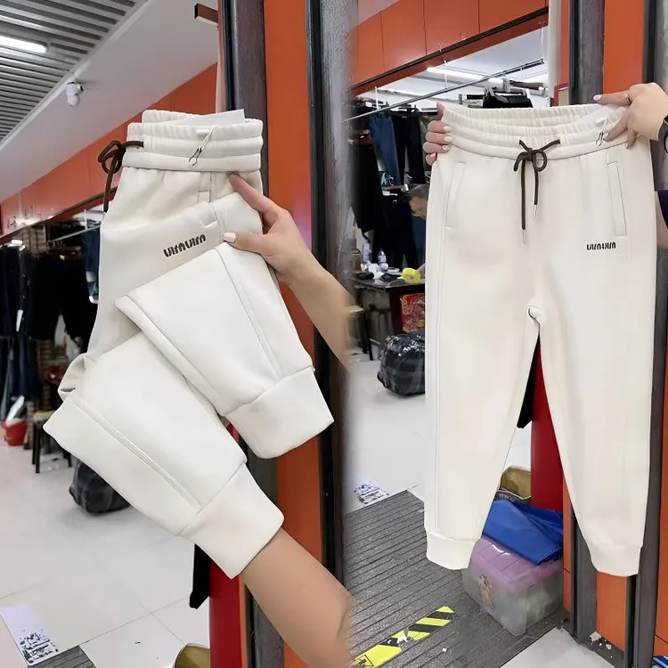 冬季加厚卫裤新款女裤加绒哈伦裤高腰显瘦束脚休闲百搭小脚运动裤