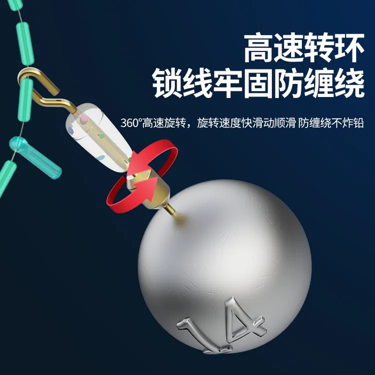  新款可拆卸野钓快速跑铅铅坠圆形咳嗽铅防缠绕秒拆卸滑动铅坠