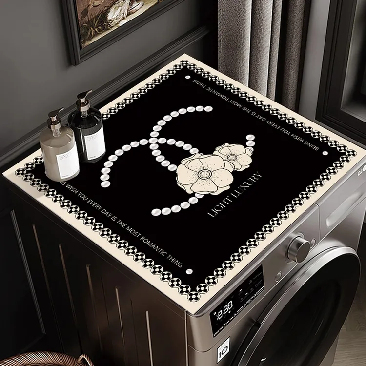 轻奢高级感滚筒洗衣机盖垫软硅藻泥垫吸水冰箱防尘垫床头柜保护垫