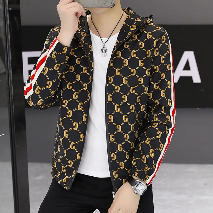 //缦莱衣2024新款休闲男外套春秋季连帽男士夹克欧美潮流时尚