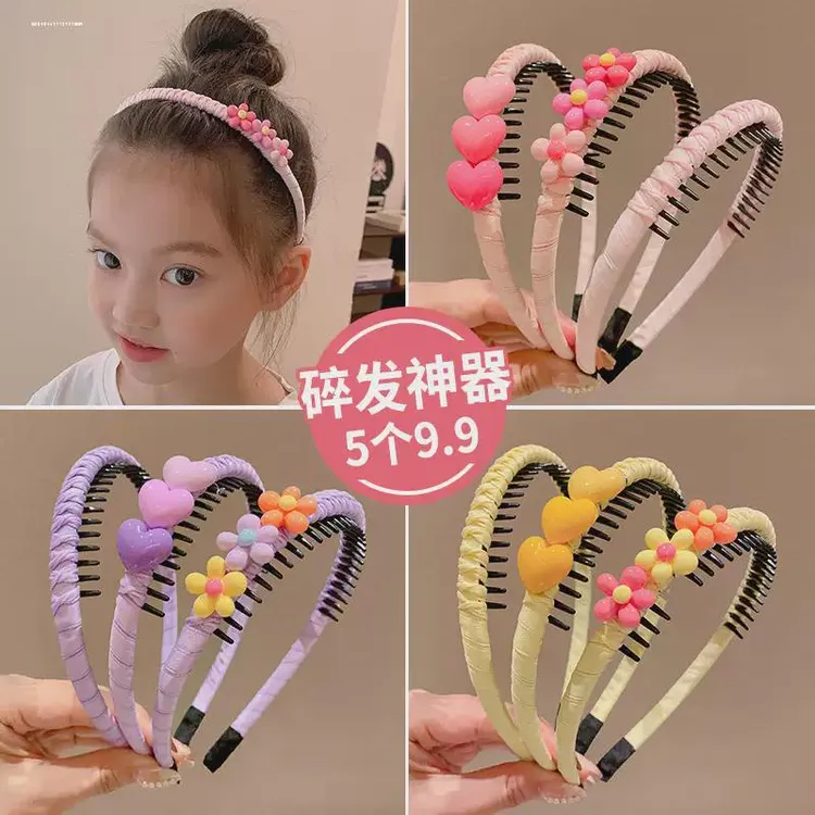 少女爱心花朵发箍2025压发防滑头饰夏季发饰不伤发气质甜妹洗脸