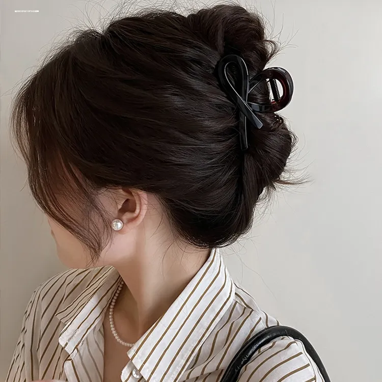 优雅蝴蝶结中号抓夹温柔ins新款基础日常甜美夹子时尚可爱洗漱