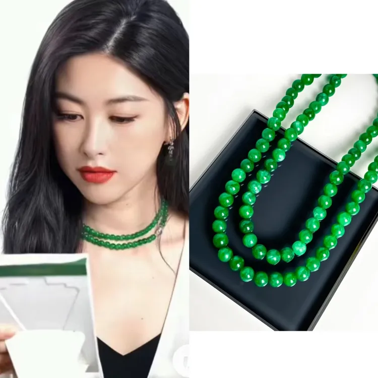 mango magic 铜合金项链 【黛绿】中式高级简约绿色珠珠项链 9364