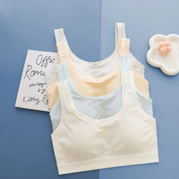 宽肩 透气少女内衣中学生青春发育期小背心女童儿童仪姿妮 固定杯