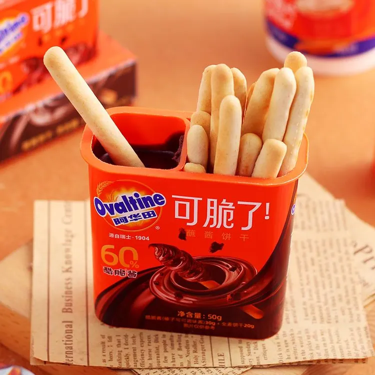 阿华田酷脆榛子蘸酱手指全麦饼干50g巧克力儿童节早餐零食送礼