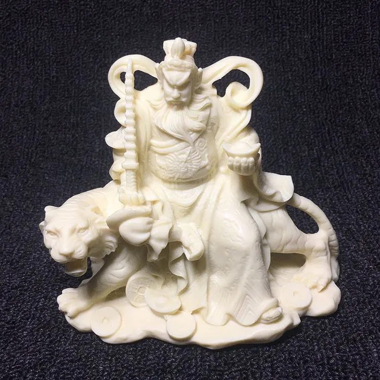 菩提果雕刻赵公明武财神工艺品