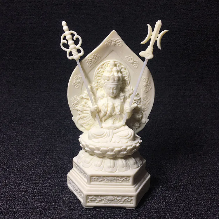 菩提雕刻坐莲玄关千手观音摆件神像工艺品地藏王菩萨佛像