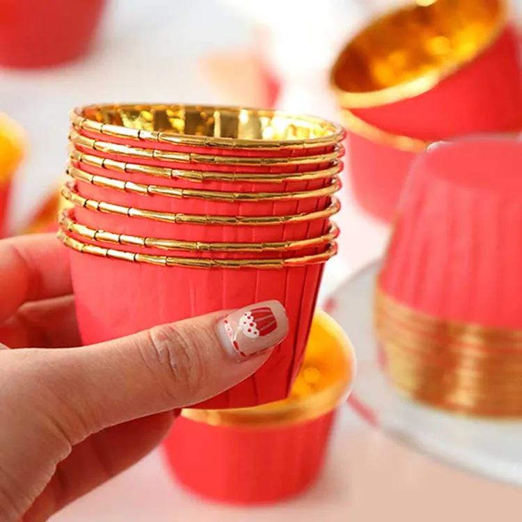 红色卷边纸杯烘焙蛋糕装饰祝寿婚庆专用甜品台耐高温马芬杯订婚宴