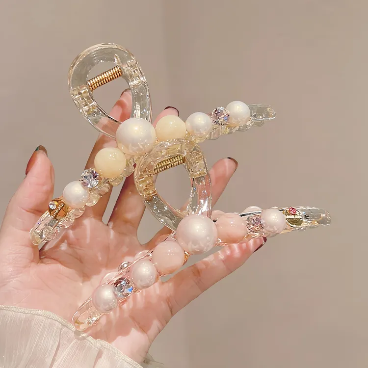 高级感轻奢新款盘头发抓夹韩版时尚亚克力发夹子超仙网红优雅发卡