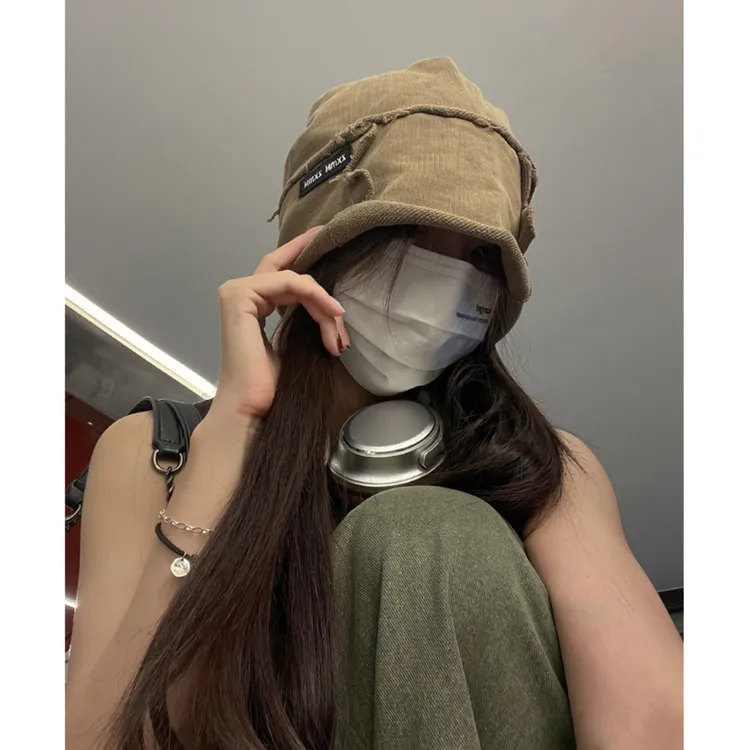 废土风不想理人～大版水洗复古包头帽子男女情侣做旧堆堆帽冷帽