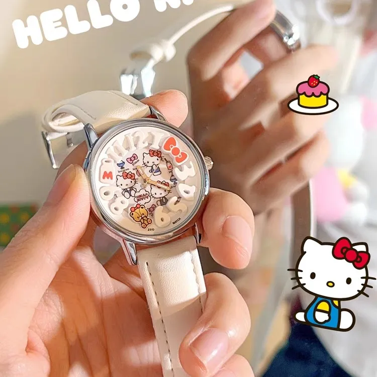 正港手表女款三丽鸥HelloKitty手表初高中生女学生防水夜光石英表