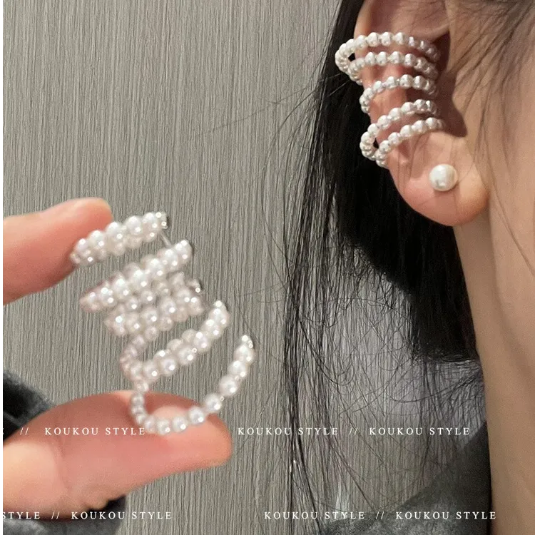 铜合金仿珍珠耳饰 珠珠耳骨夹精灵耳饰耳夹无耳洞女小众高级设计
