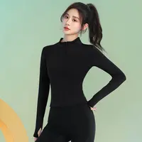 运动外套女秋冬修身显瘦瑜伽长袖健身房训练紧身跑步服速干上衣