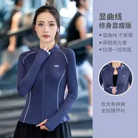 运动健身服秋冬女时尚新款拉链瑜伽外套上衣速干显瘦户外跑步服  