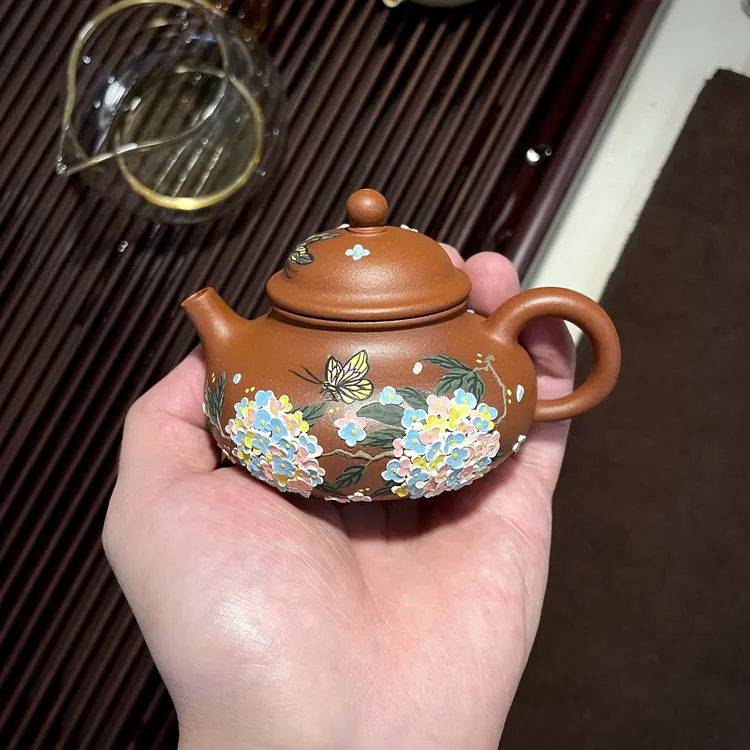 容天｜野山小红泥 100cc /手工堆绘 重工装饰！