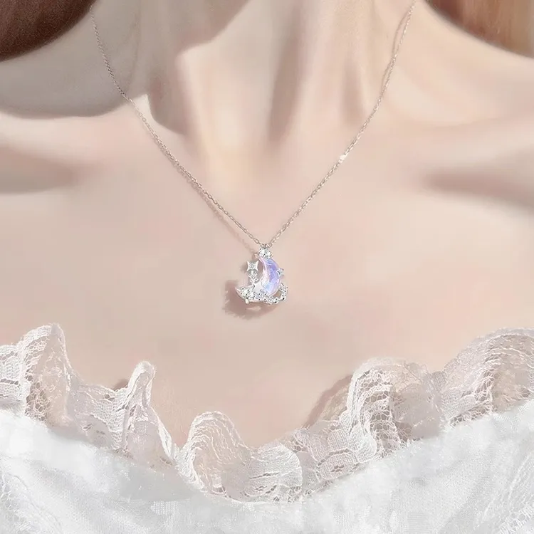 月亮项链女款轻奢小众浪漫生日礼物送女朋友