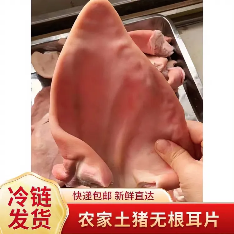 新鲜无根猪耳朵农家土猪品质产品猪耳朵冷链包邮